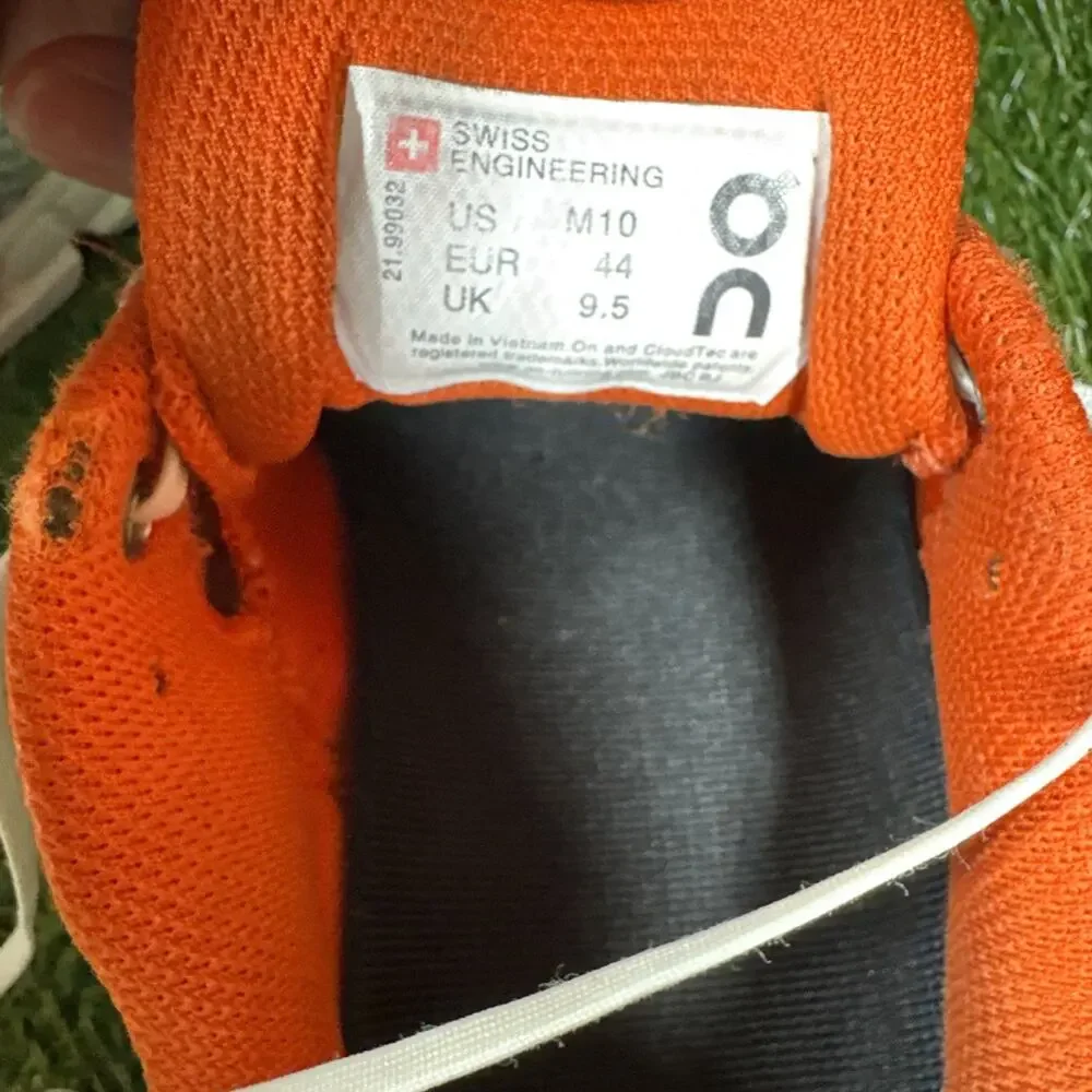 ON CLOUD Running CLOUDFLYER Men's SZ 10 Walking Running Shoes Gray/Flame Orange - Picture 12 of 12